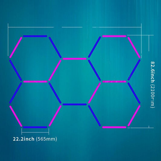 Multi-Color Hexagon LED Garage Light 5 Pcs