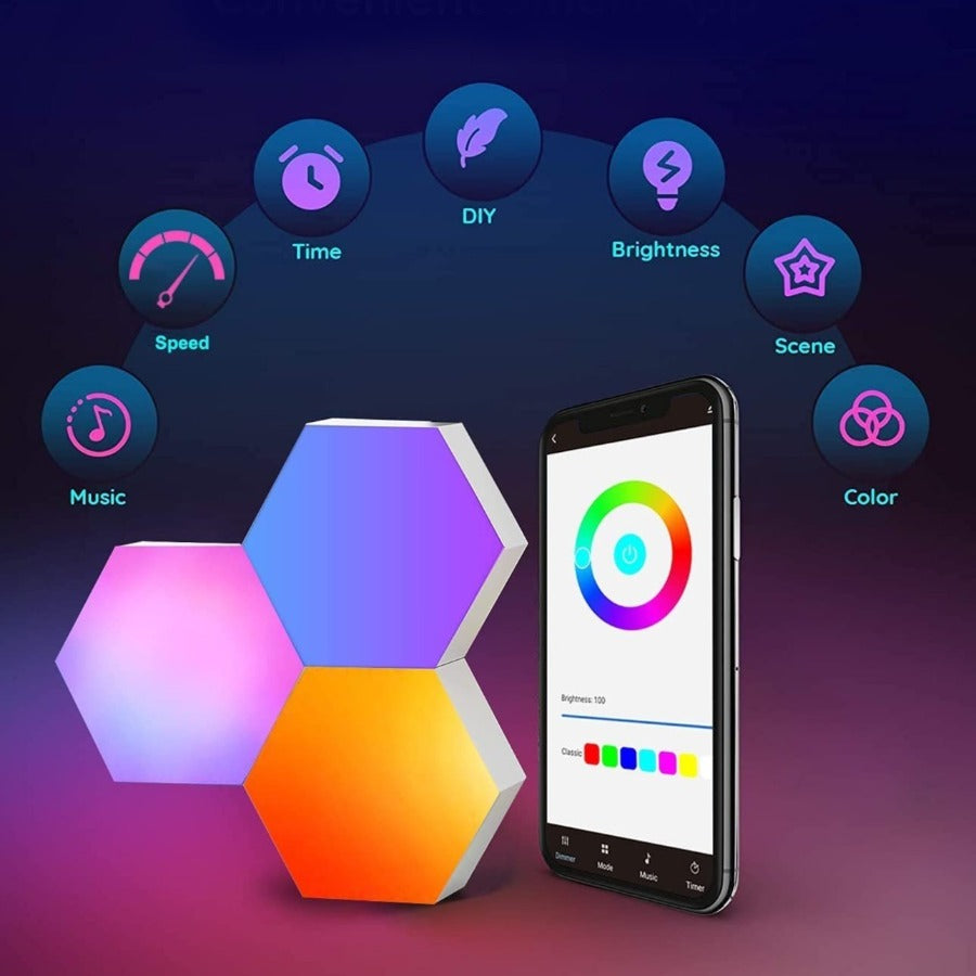 Hexagon LED Touch Light RGB Color App Controlled