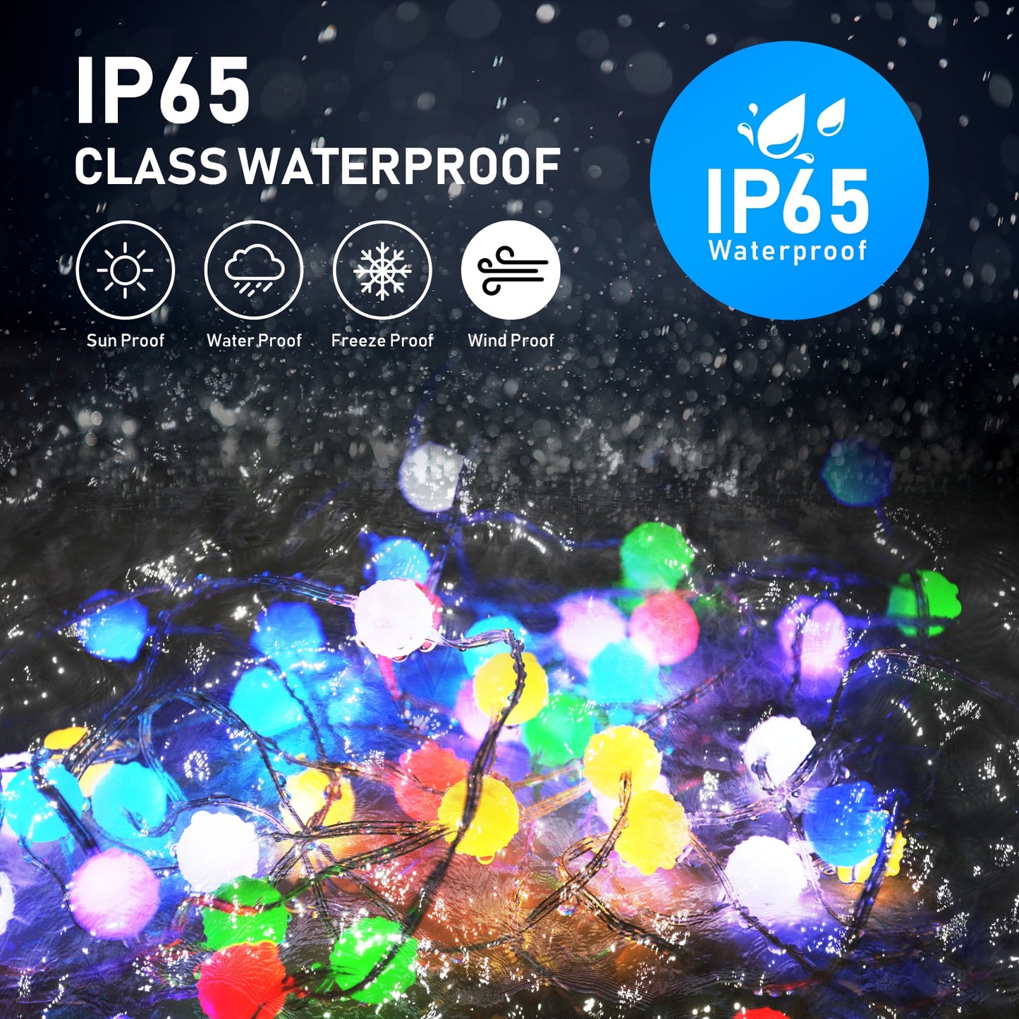 rgb fairy lights > rgb led string lights > Globe LED color string lights