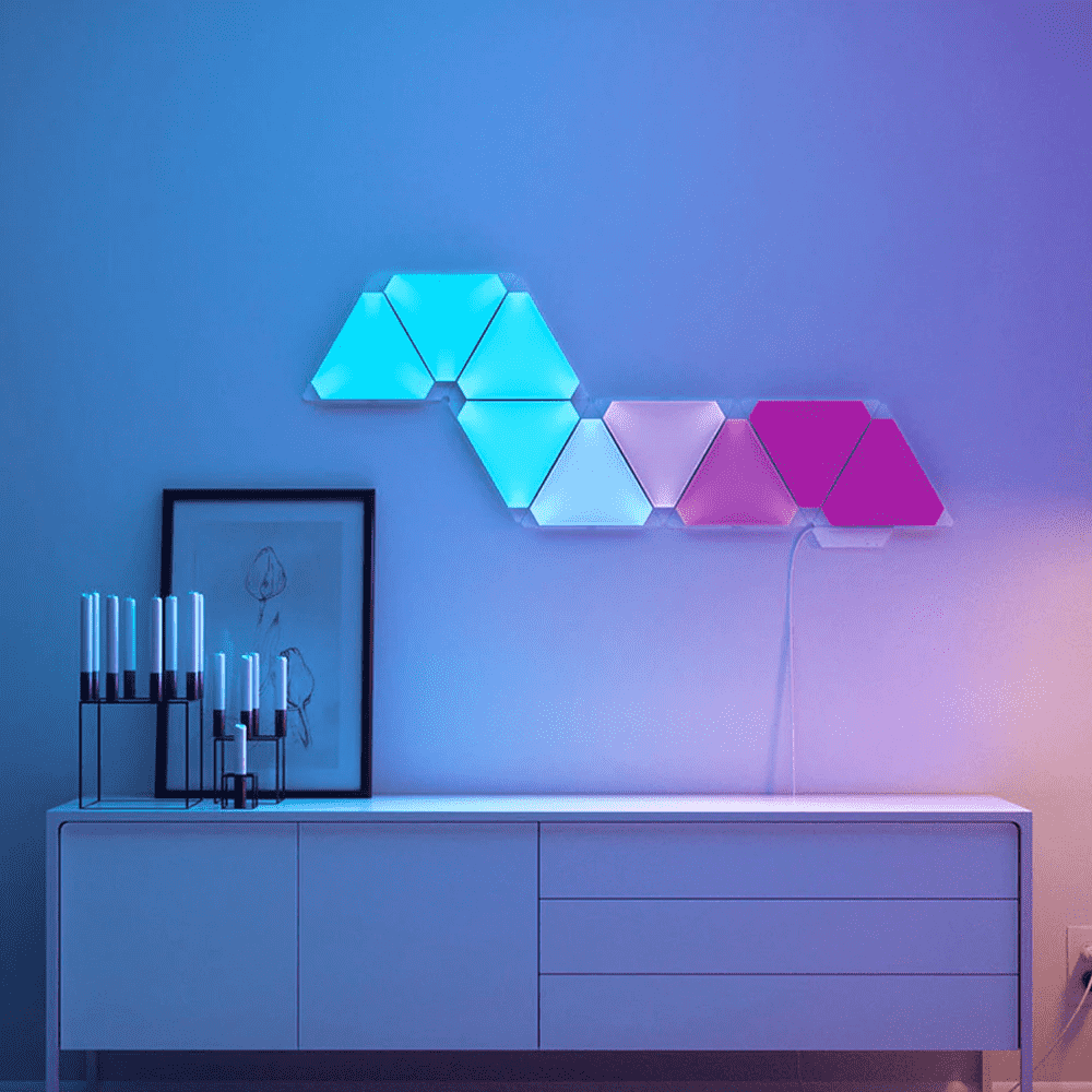 6 Piece Smart WiFi Triangle Wall Panel Light with Remote Control