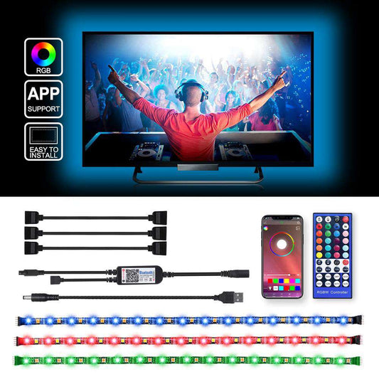 USB LED Strip DC 5V 50CM 1M 2M 3M 4M IR 40Key Controller APP Bluetooth Control Flexible Light Desk Screen TV Background Lighting - Hex Touch Lights