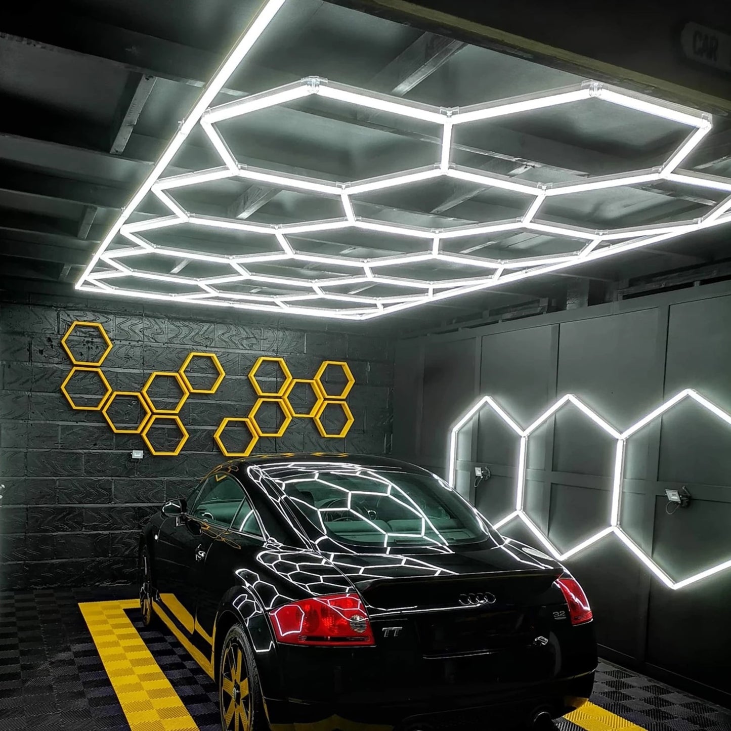 Lampe de garage LED hexagonale à cinq grilles, 144 W 17 280 lm 6 500 K –  LuxVivendi Lighting